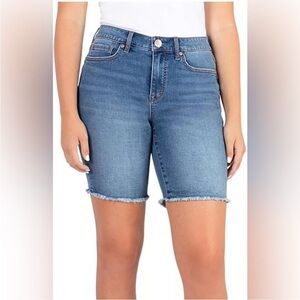 Seven7 Jeans Sunset Bermuda shorts in Miners wash frayed hem size 10